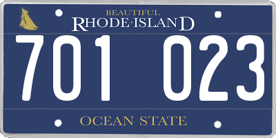 RI license plate 701023