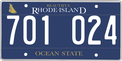 RI license plate 701024