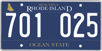 RI license plate 701025