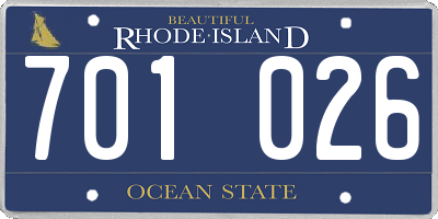 RI license plate 701026