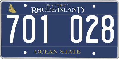 RI license plate 701028
