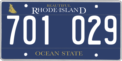 RI license plate 701029
