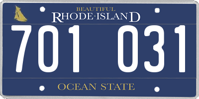 RI license plate 701031