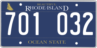 RI license plate 701032