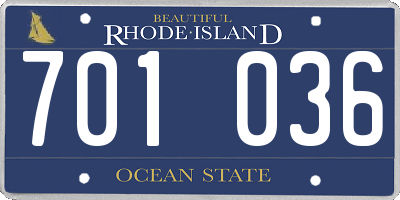 RI license plate 701036