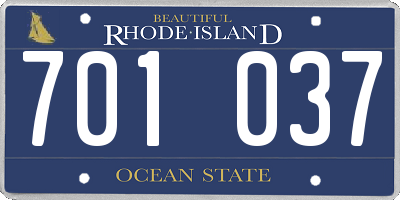 RI license plate 701037