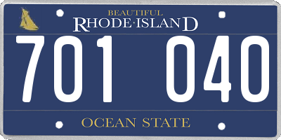 RI license plate 701040