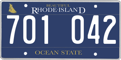 RI license plate 701042