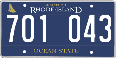 RI license plate 701043