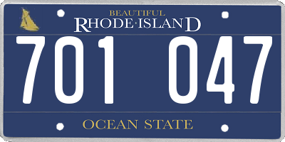 RI license plate 701047