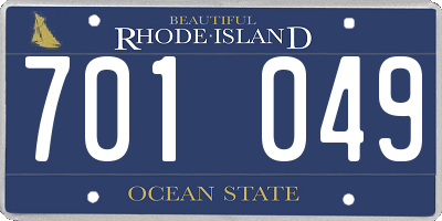 RI license plate 701049
