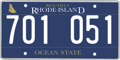 RI license plate 701051
