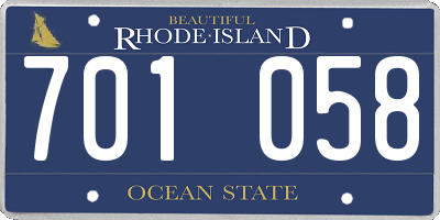 RI license plate 701058