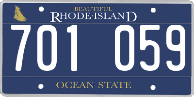 RI license plate 701059