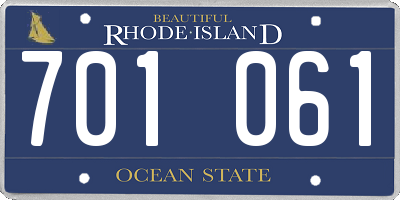 RI license plate 701061