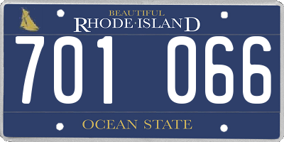 RI license plate 701066