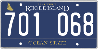 RI license plate 701068