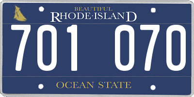 RI license plate 701070