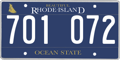RI license plate 701072
