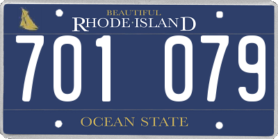 RI license plate 701079