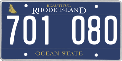 RI license plate 701080