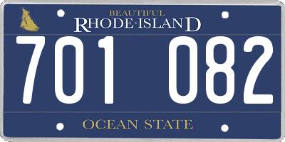 RI license plate 701082