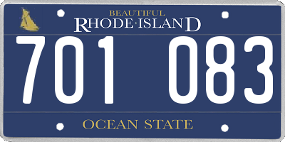 RI license plate 701083