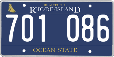 RI license plate 701086