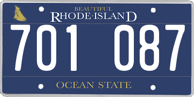 RI license plate 701087