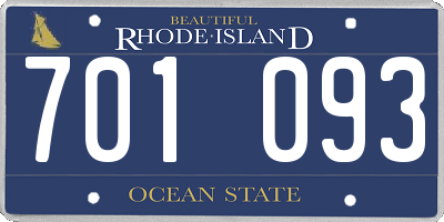 RI license plate 701093