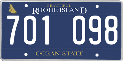 RI license plate 701098