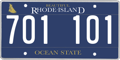 RI license plate 701101