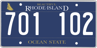 RI license plate 701102