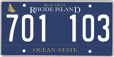 RI license plate 701103