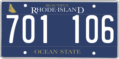 RI license plate 701106