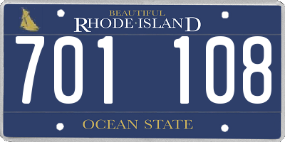RI license plate 701108