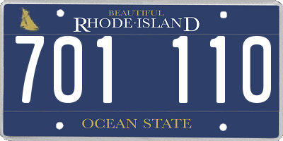 RI license plate 701110