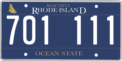 RI license plate 701111