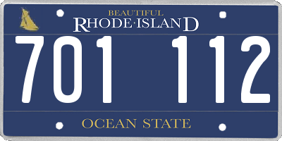 RI license plate 701112