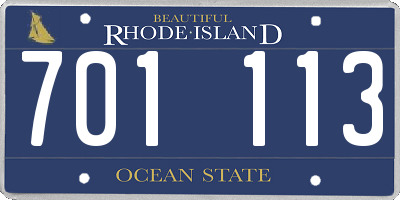 RI license plate 701113