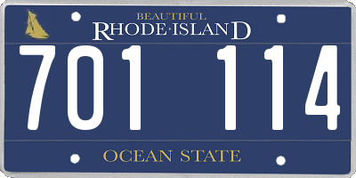 RI license plate 701114