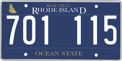 RI license plate 701115