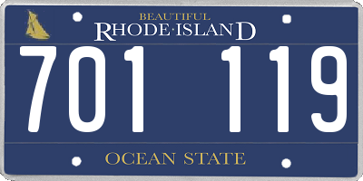 RI license plate 701119