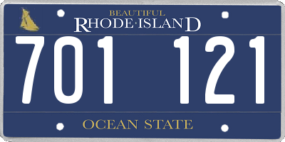 RI license plate 701121