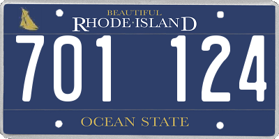 RI license plate 701124