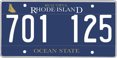 RI license plate 701125