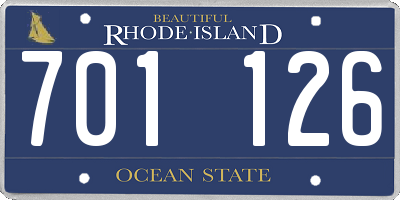 RI license plate 701126