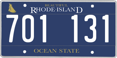 RI license plate 701131