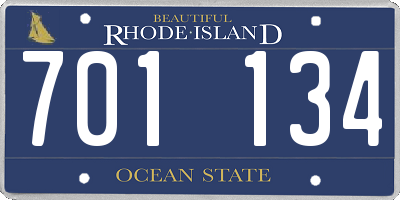 RI license plate 701134