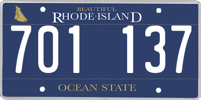 RI license plate 701137